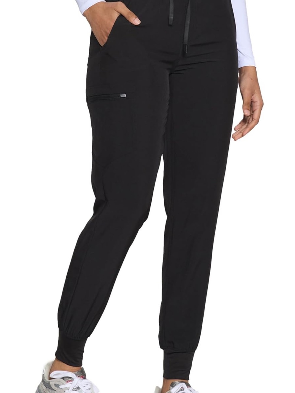 Women’s Black Scrub Joggers Pants with Drawstring Waist - Picture 5 of 5